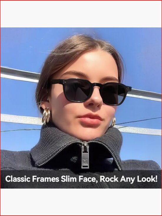 Retro Square Polarized Sunglasses UV Protection Plastic Frame main image 5